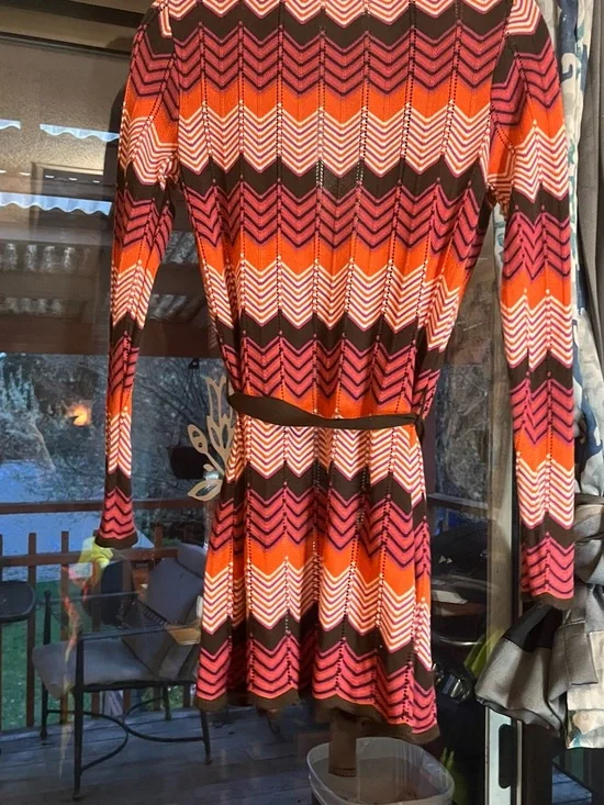 Forever 21 Chevron Knit Cardigan in Orange, Pink & Brown - Picture 4 of 4